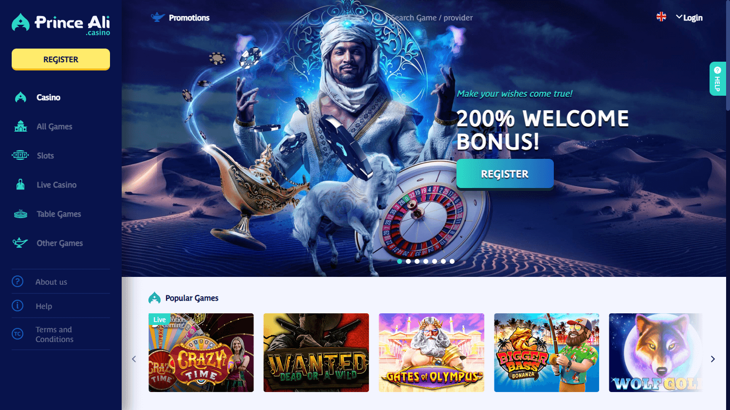 PrinceAli_Casino_homepage_desktop