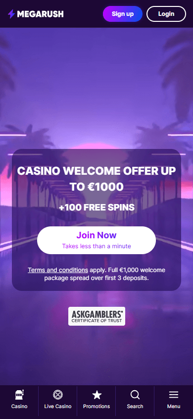 MegaRush_Casino_homepage_mobile