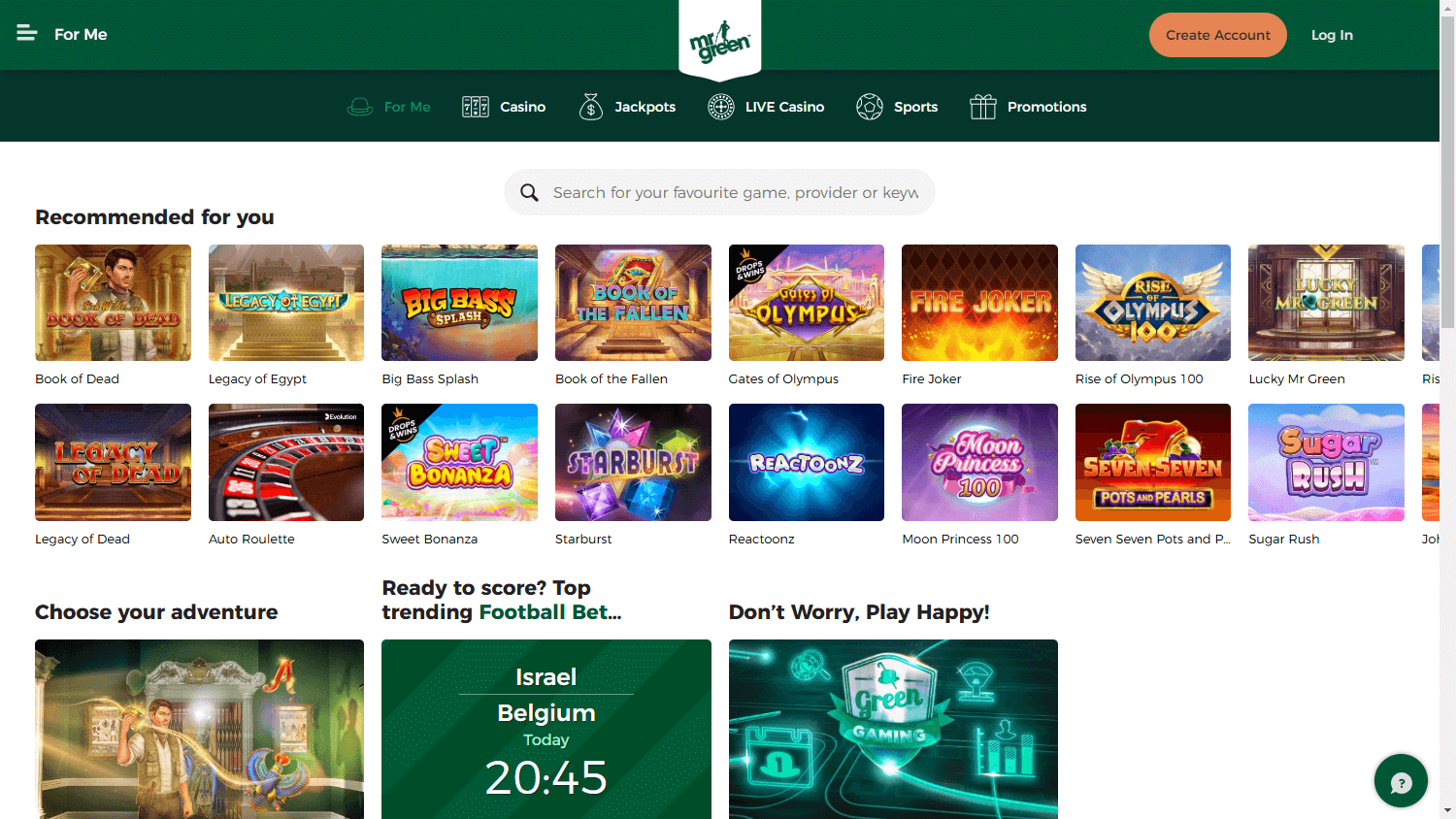 Mr._Green_Casino_homepage_desktop