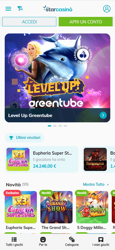 Galleria giochi mobile StarCasinò