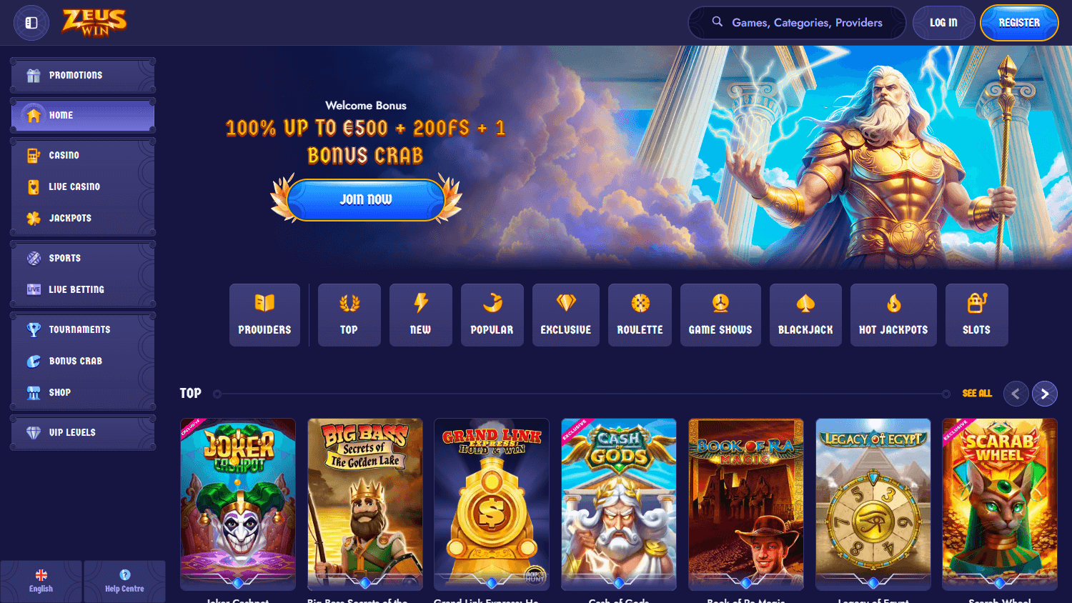 zeuswin_casino_homepage_desktop