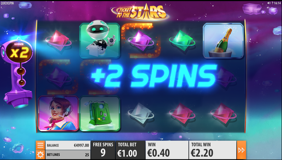 Ticket to the Stars extra spins won