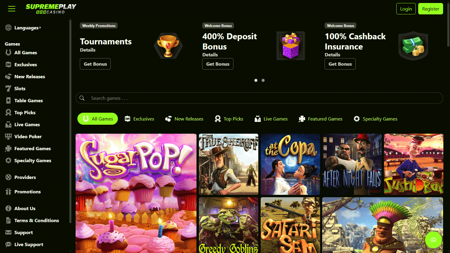 supremeplay_casino_homepage_desktop