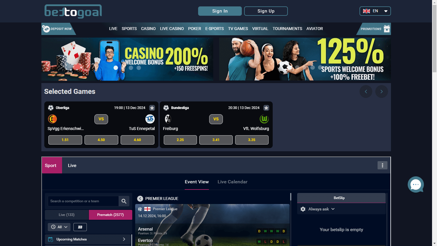 bettogoal_casino_homepage_desktop