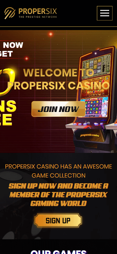 ProperSix_Casino_homepage_mobile