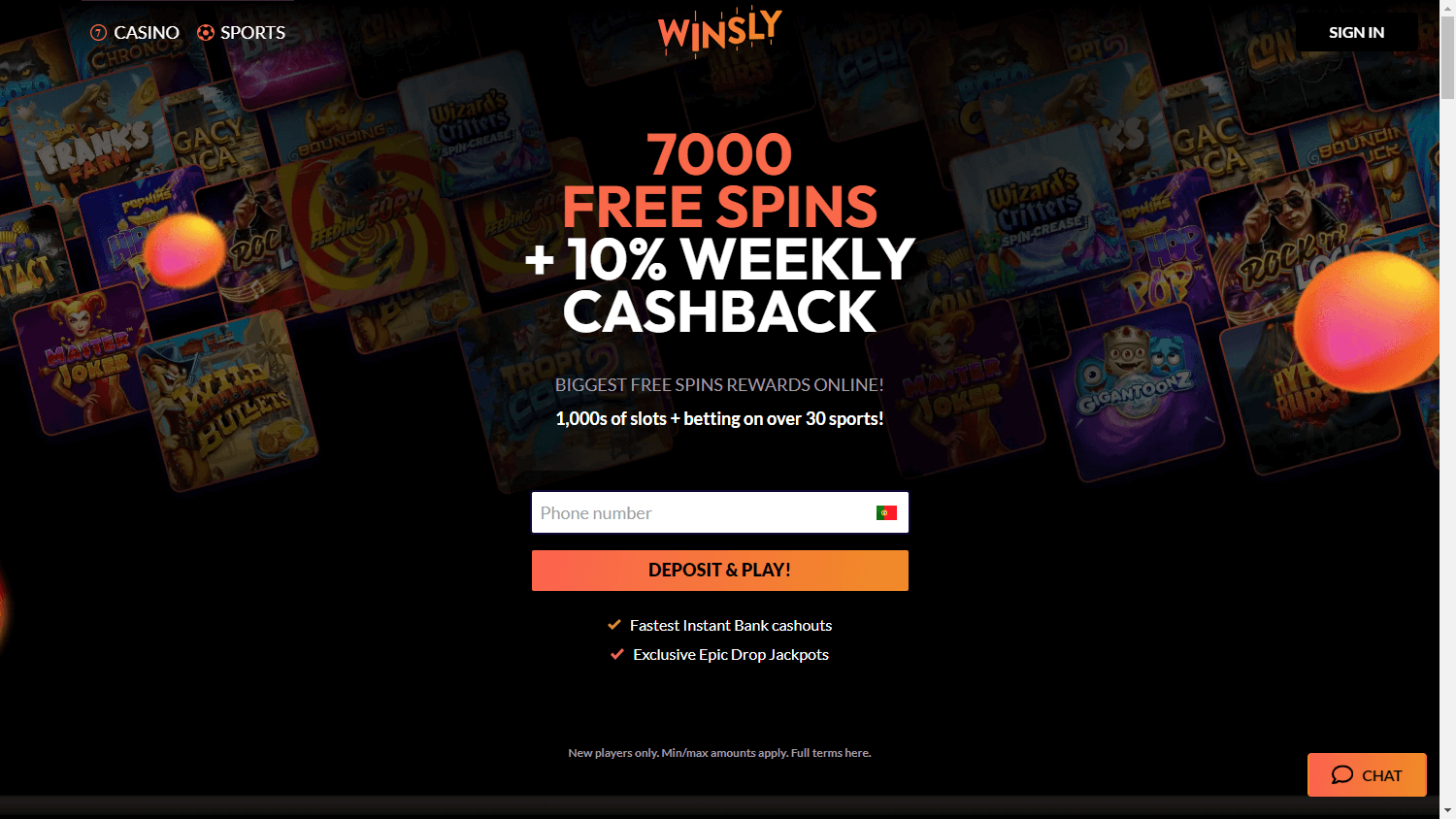 Winsly_Casino_homepage_desktop