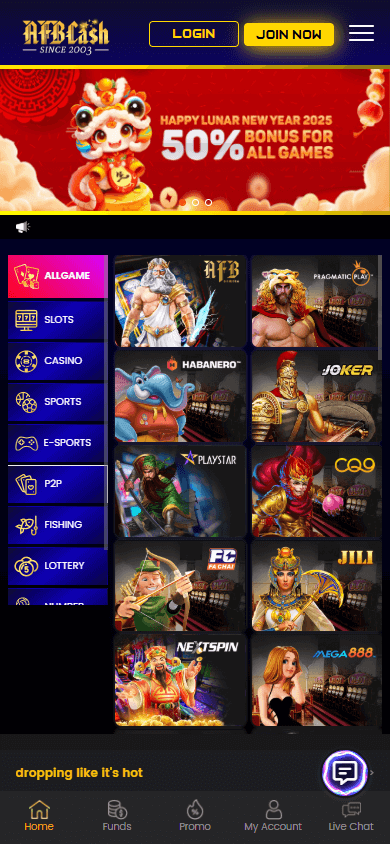 AFBCash_Casino_homepage_mobile