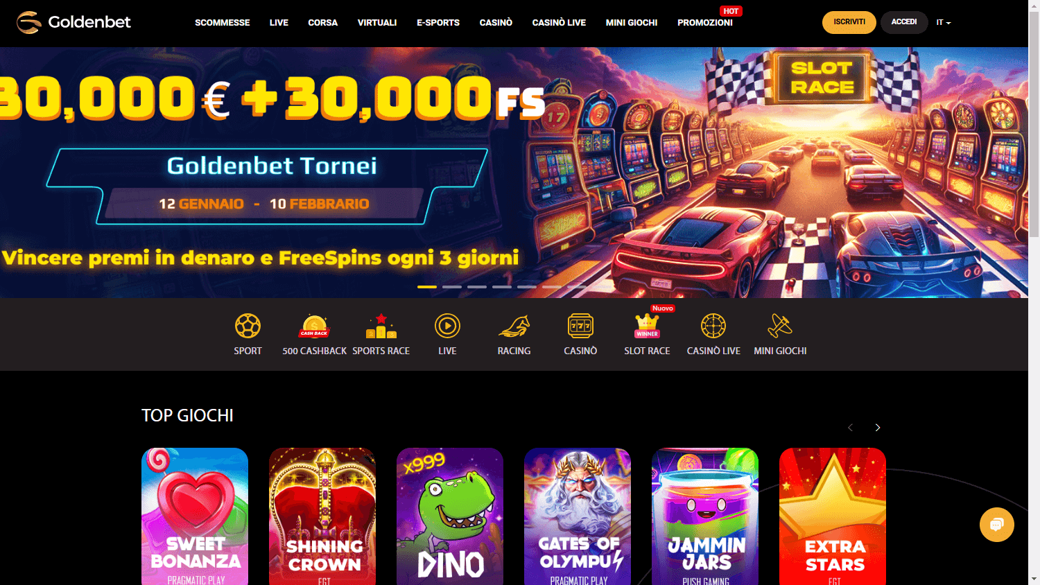 Goldenbet_Casino_homepage_desktop