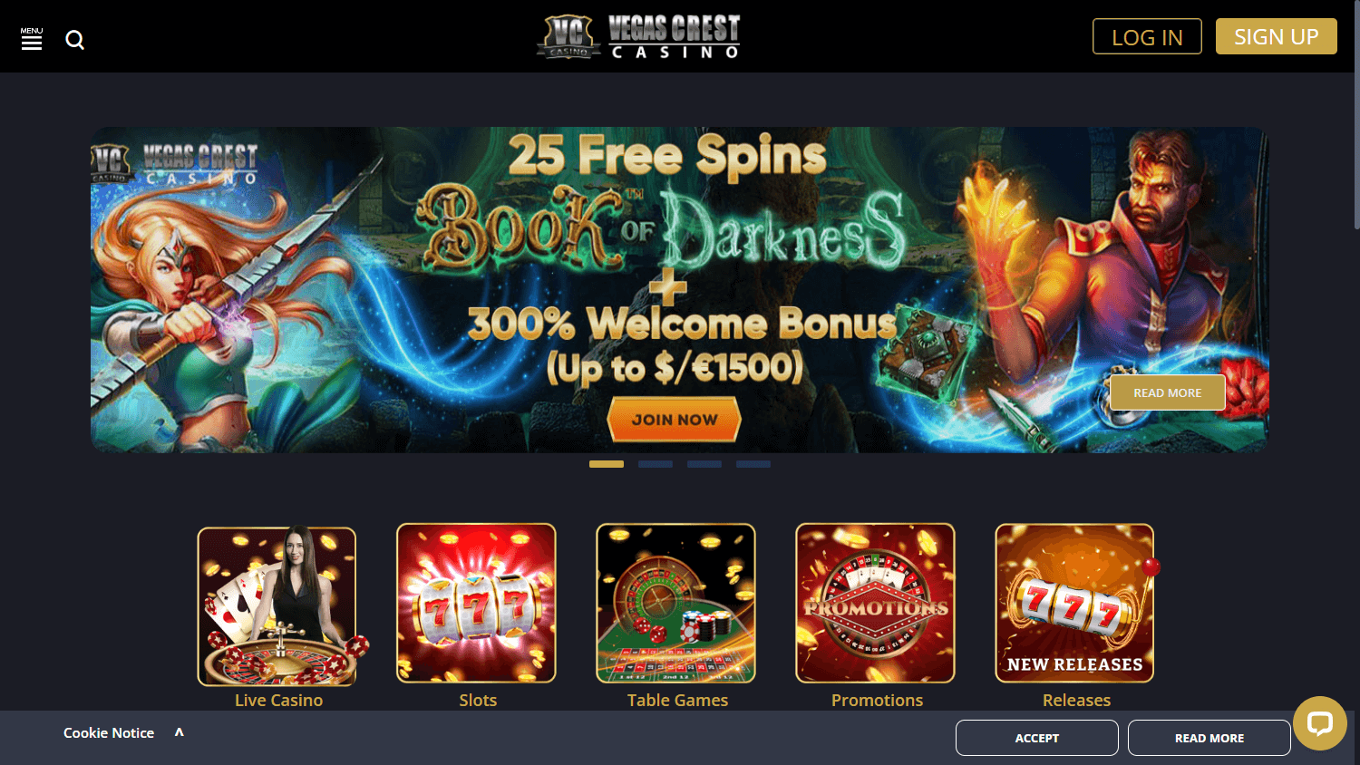 Vegas_Crest_Casino_homepage_desktop