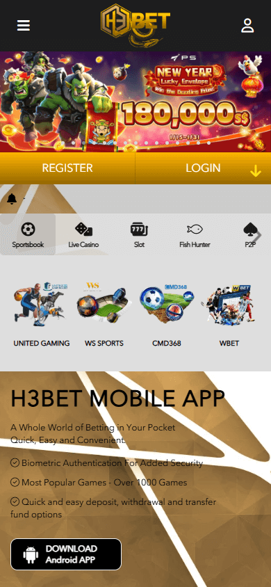 H3Bet_Casino_homepage_mobile