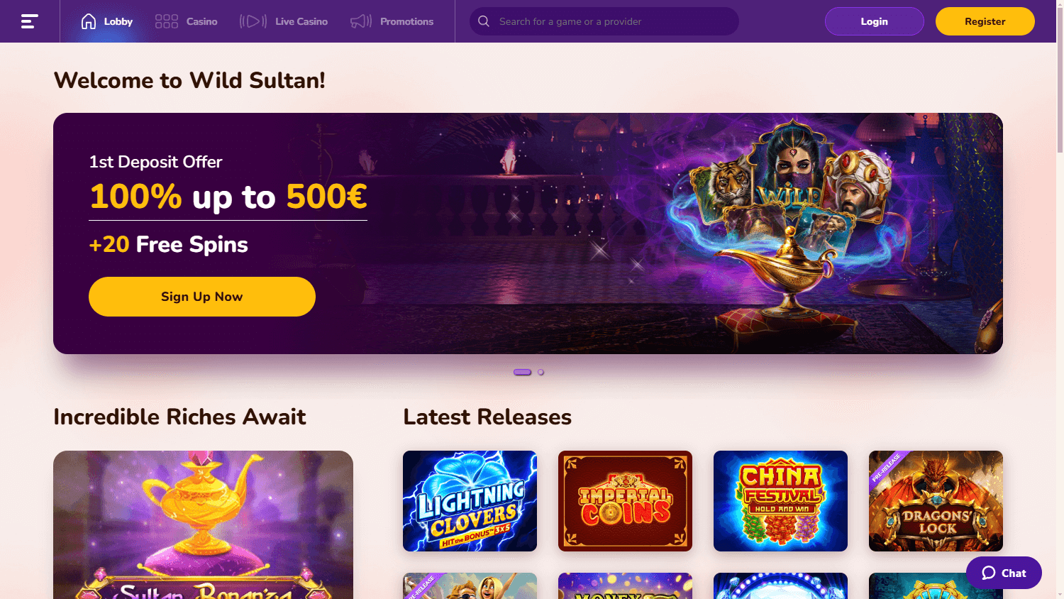 Wild_Sultan_Casino_homepage_desktop