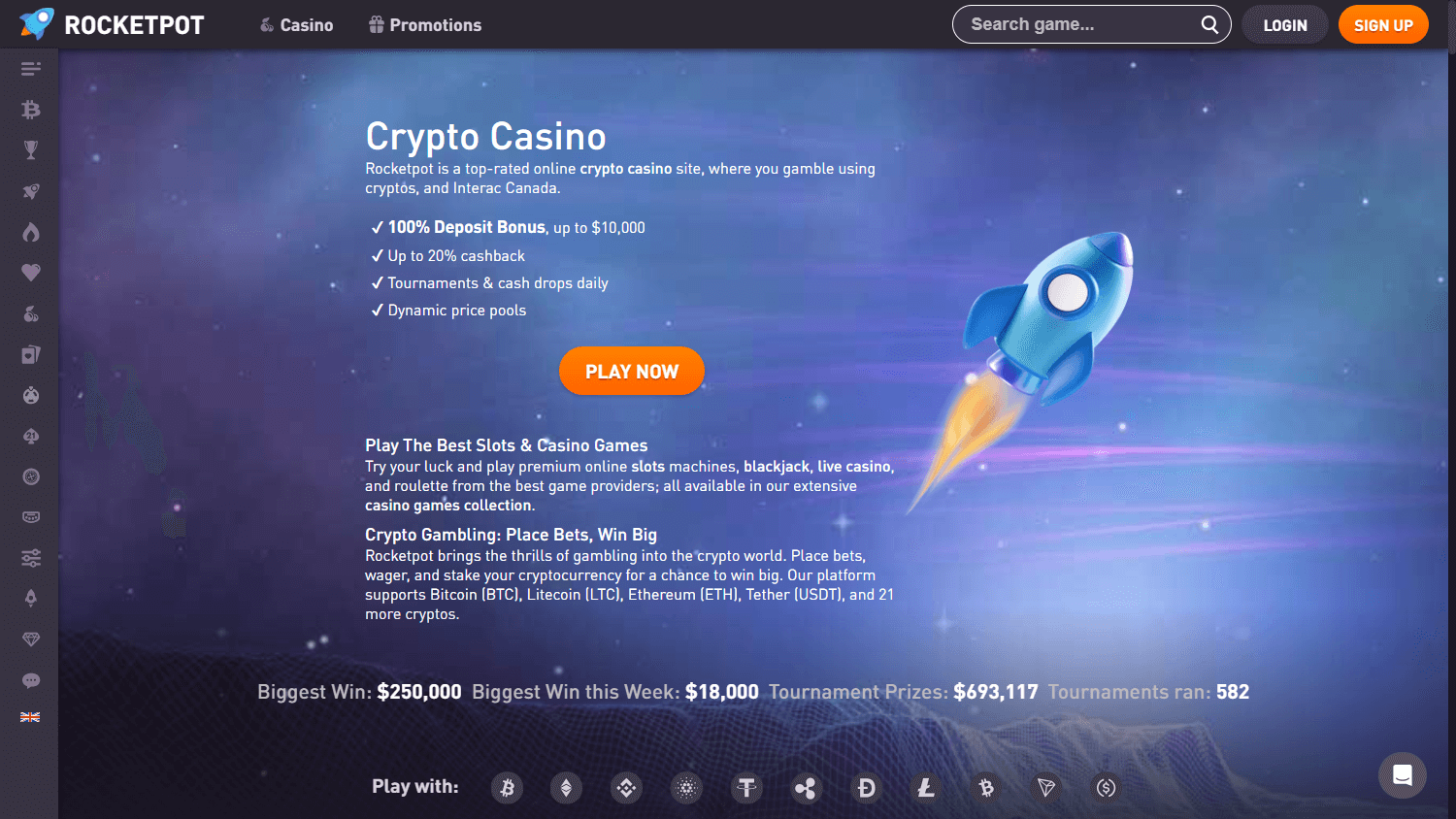 Rocketpot_Casino_homepage_desktop