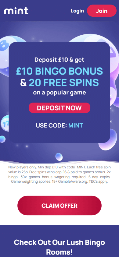 MintBingo_Casino_homepage_mobile