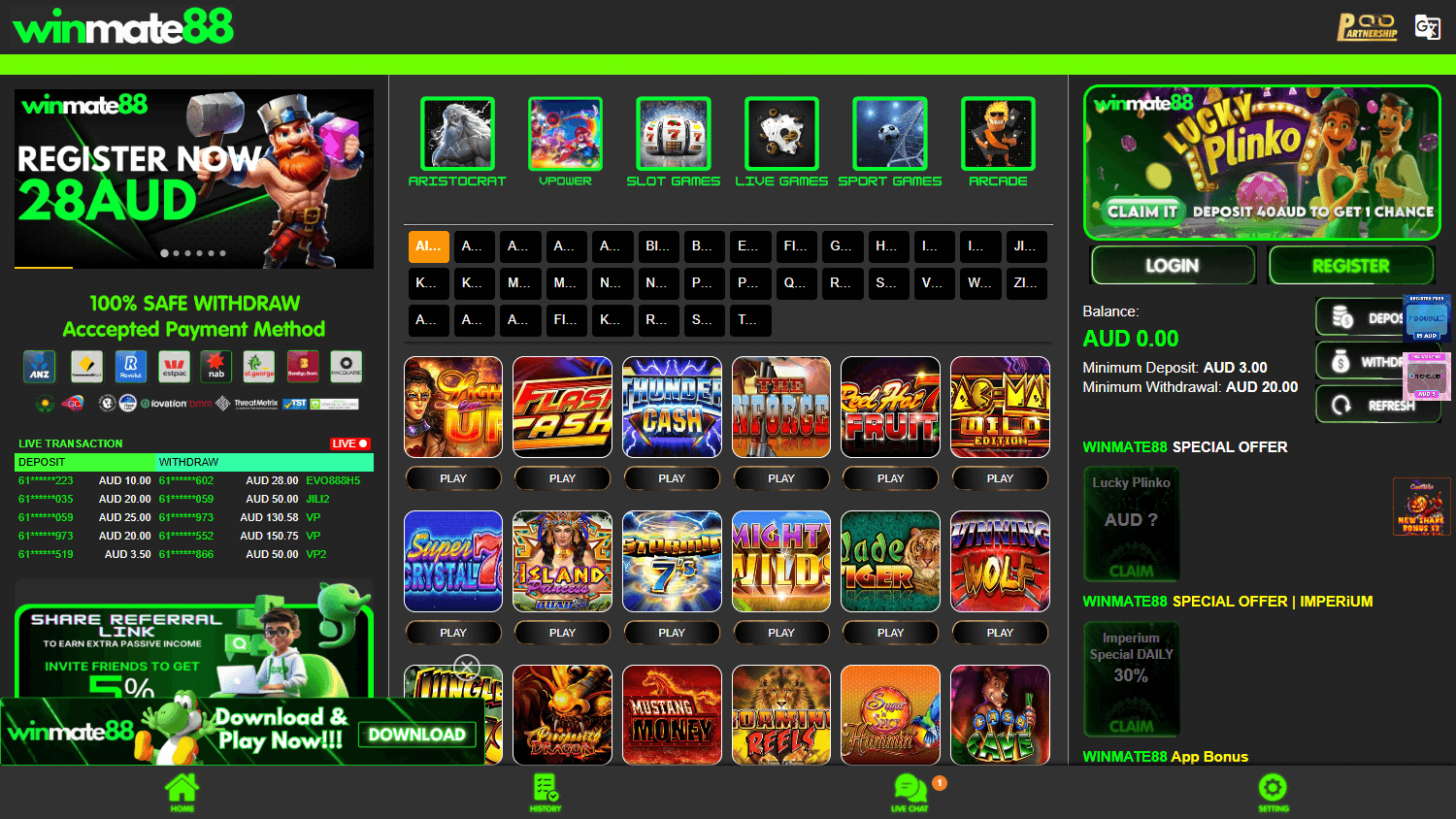 WinMate88_Casino_homepage_desktop