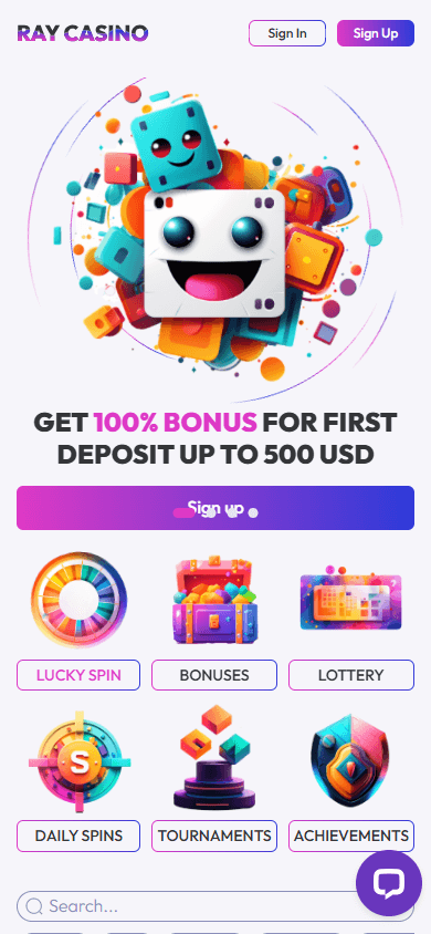 Ray_Casino_homepage_mobile