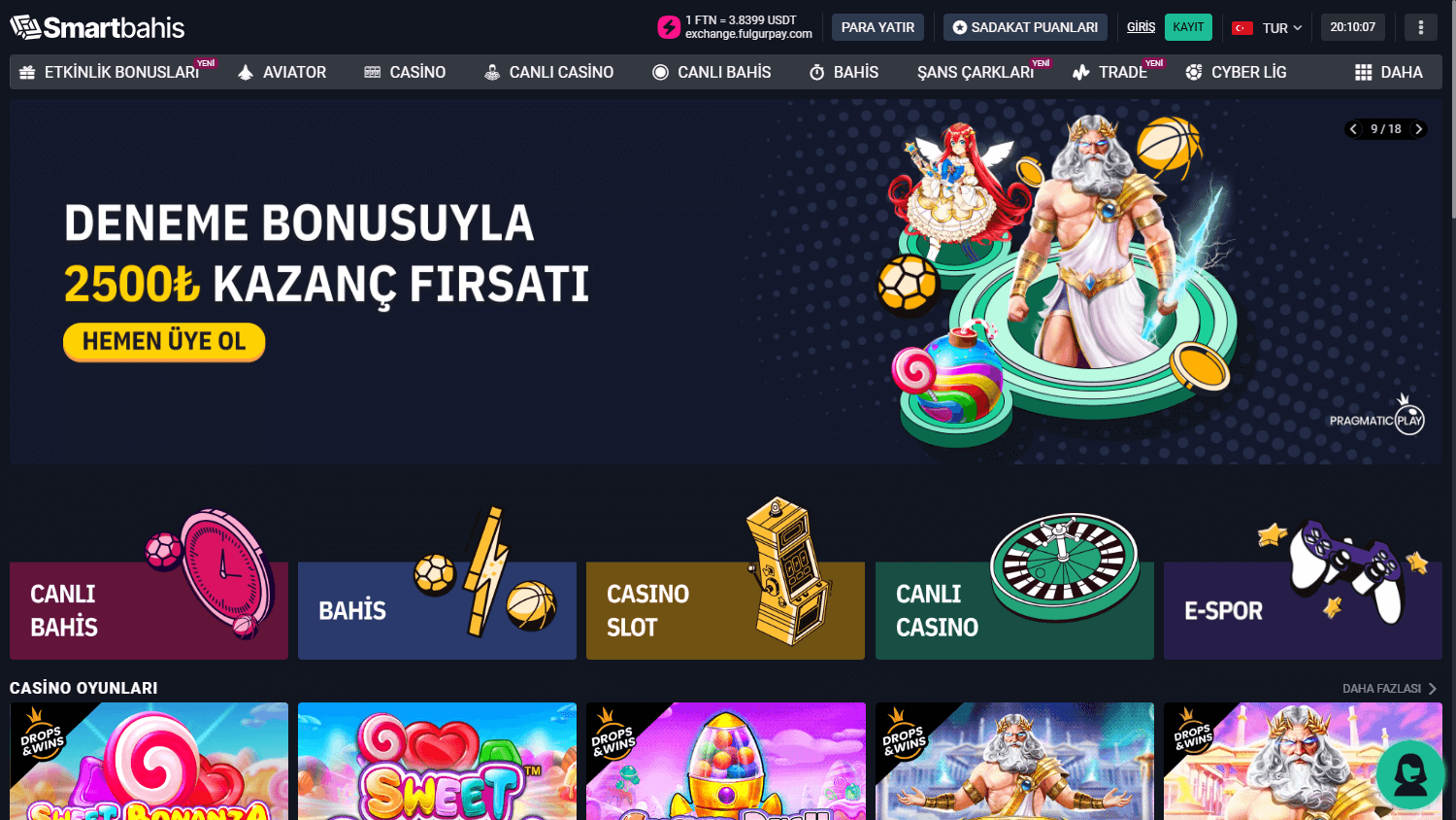 Smartbahis_Casino_homepage_desktop