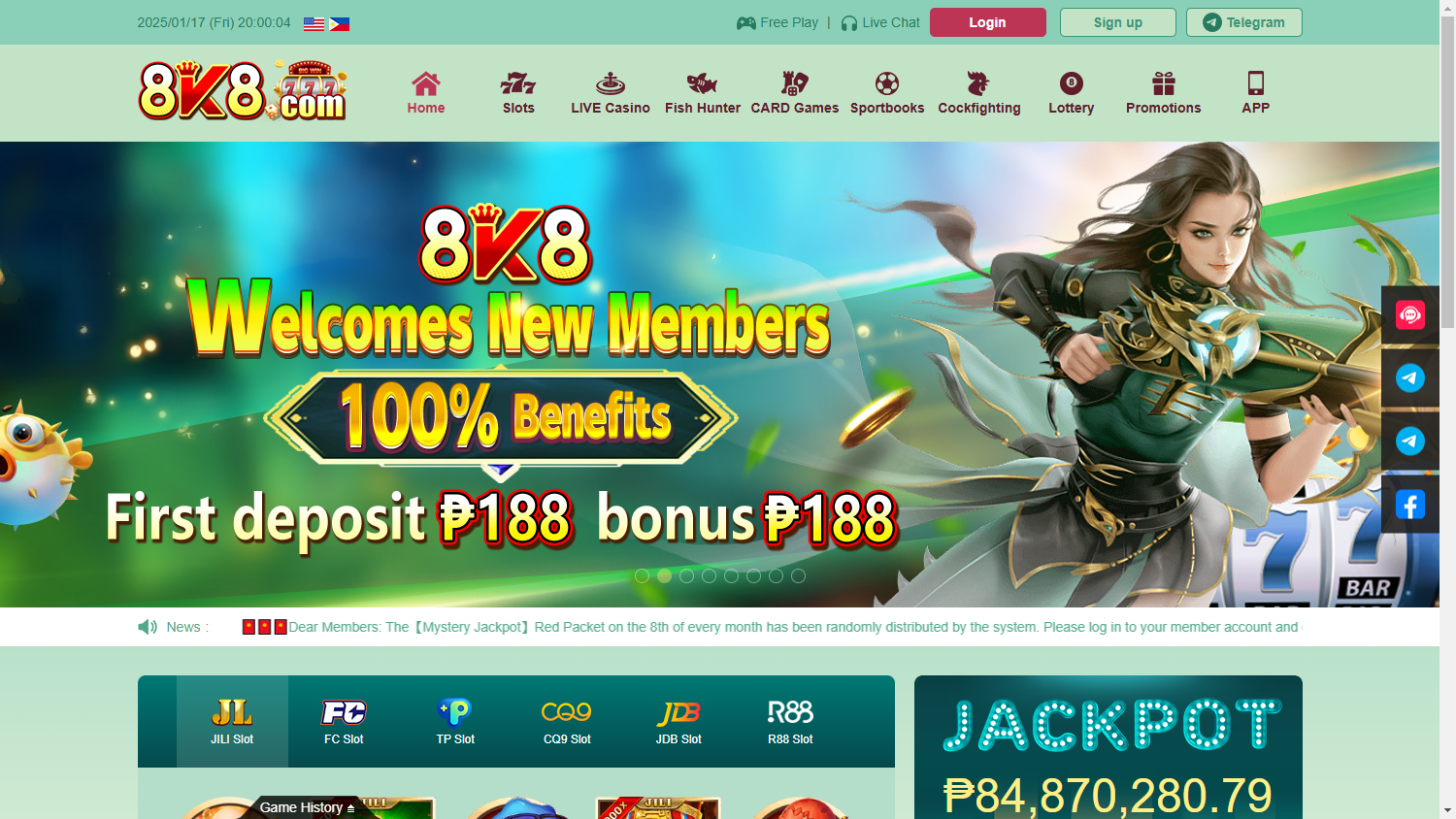 8K8_Casino_homepage_desktop