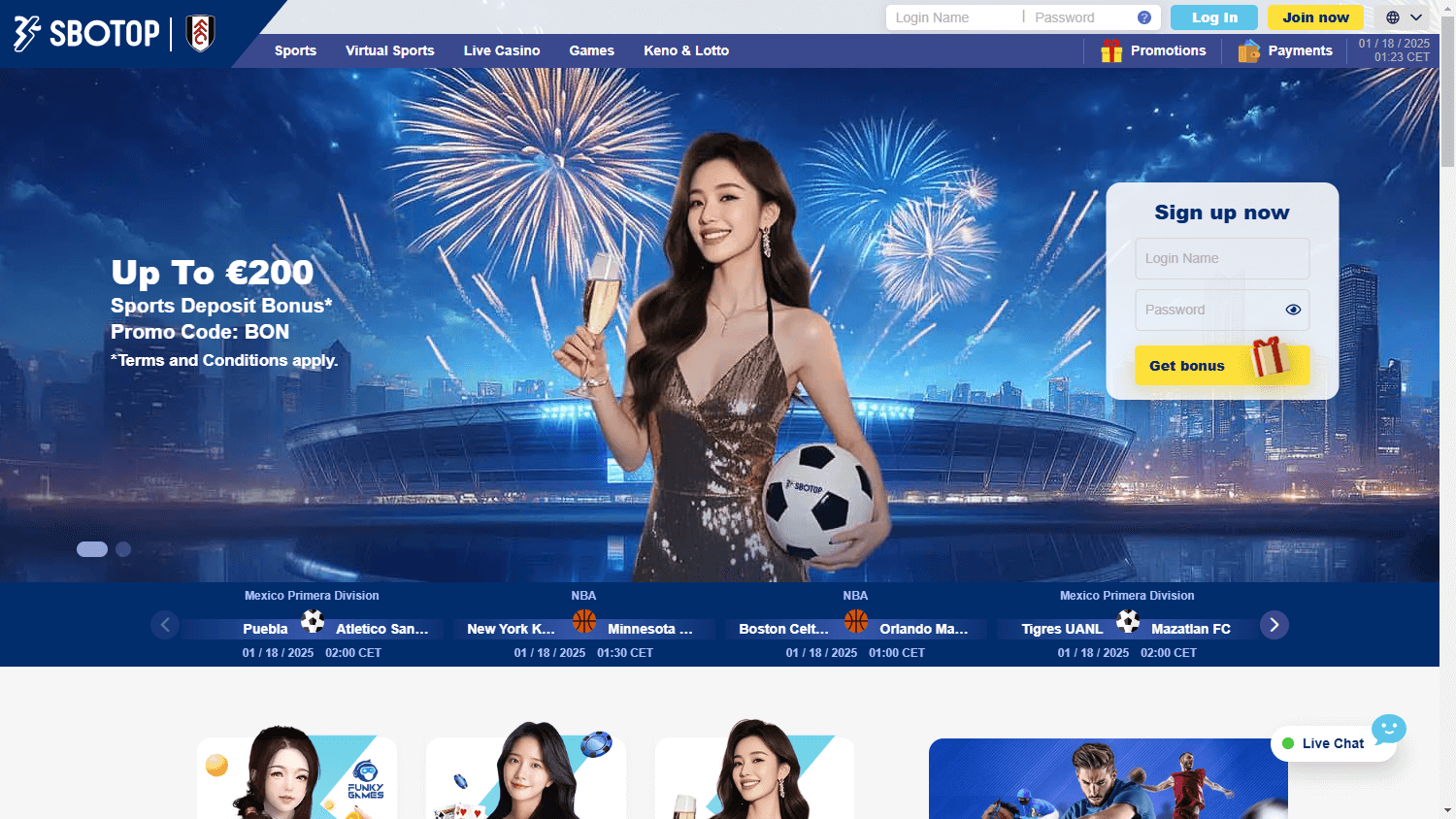 SBOTOP_Casino_homepage_desktop