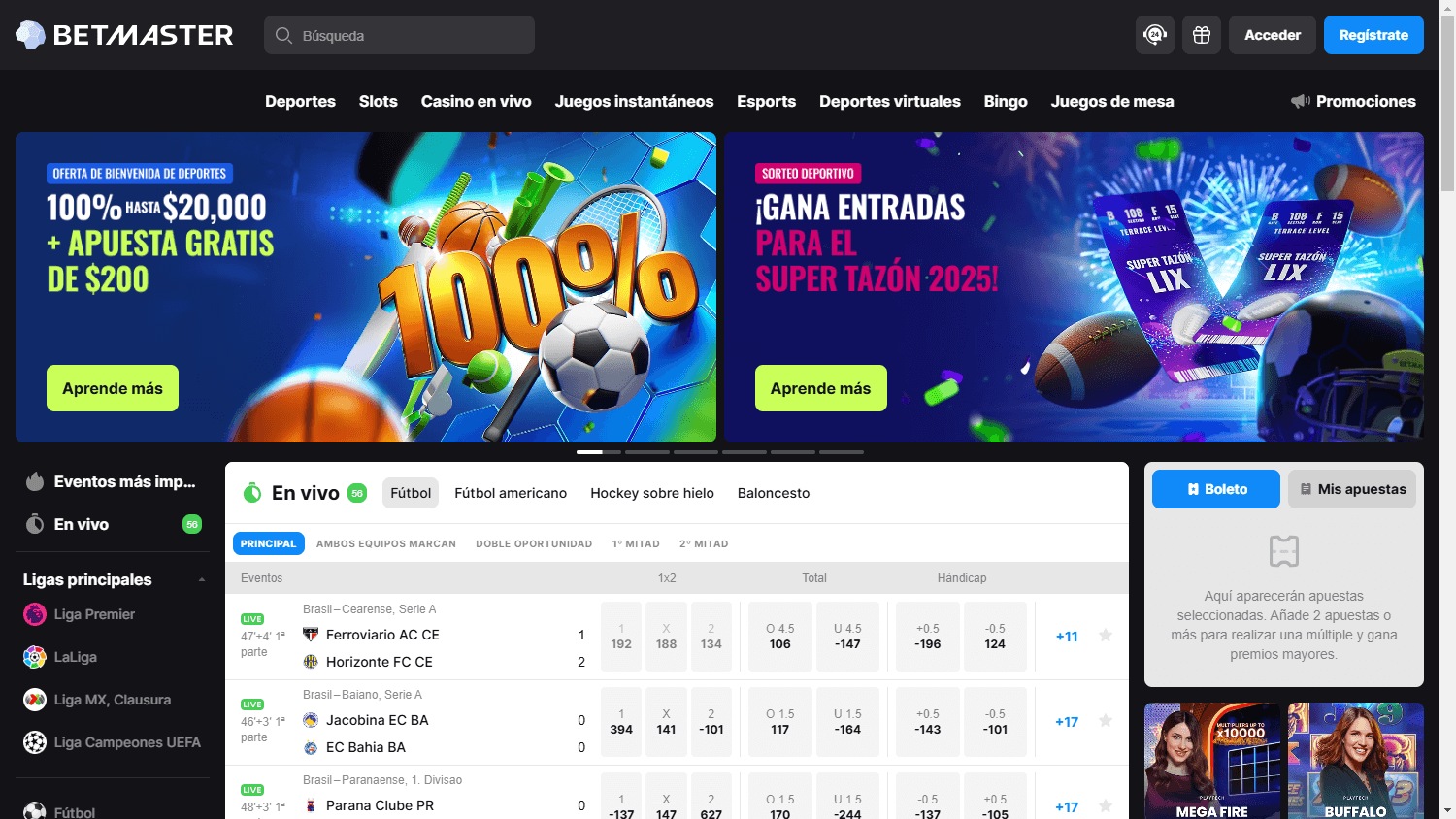 Betmaster_Casino_MX_homepage_desktop