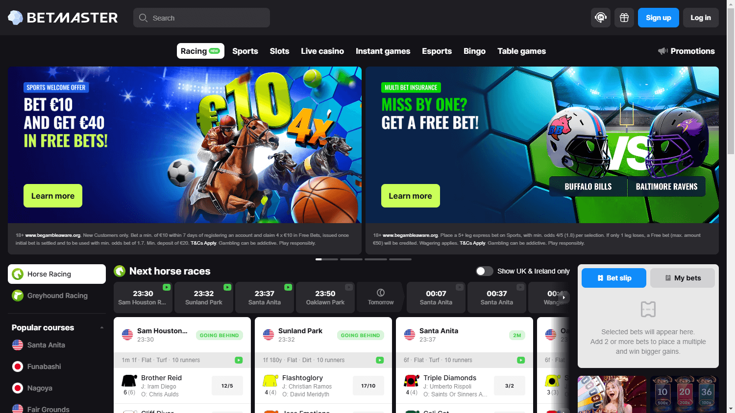 Betmaster_Casino_IE_homepage_desktop