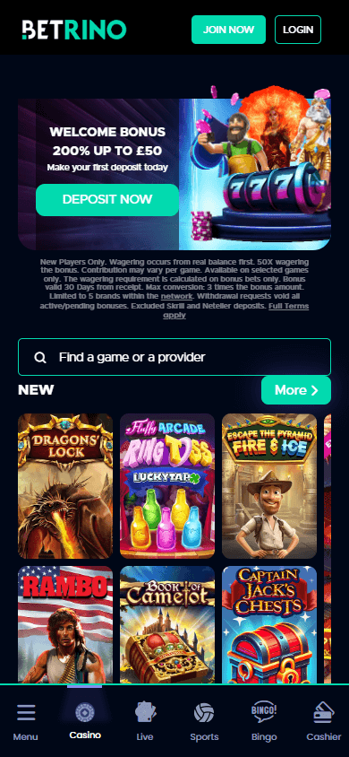 betrino_casino_homepage_mobile