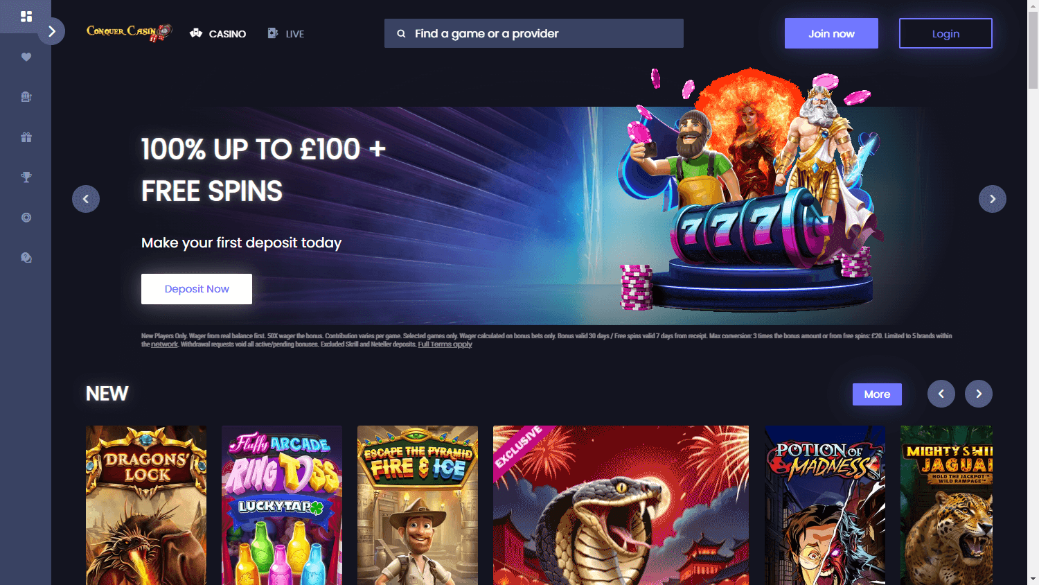 conquercasino_homepage_desktop