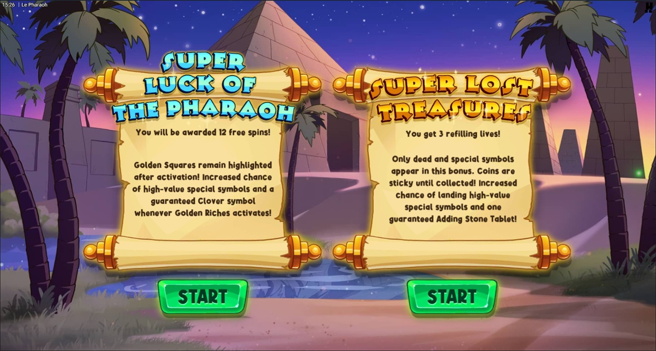 Le Pharaoh - Free Spins choice
