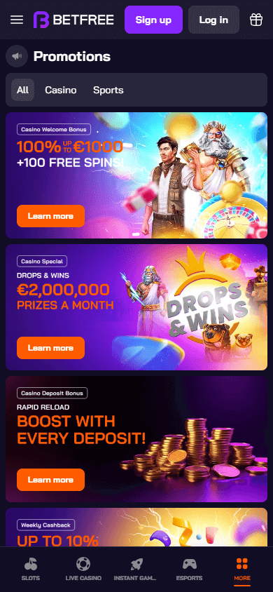 BetFree_Casino_promotions_mobile