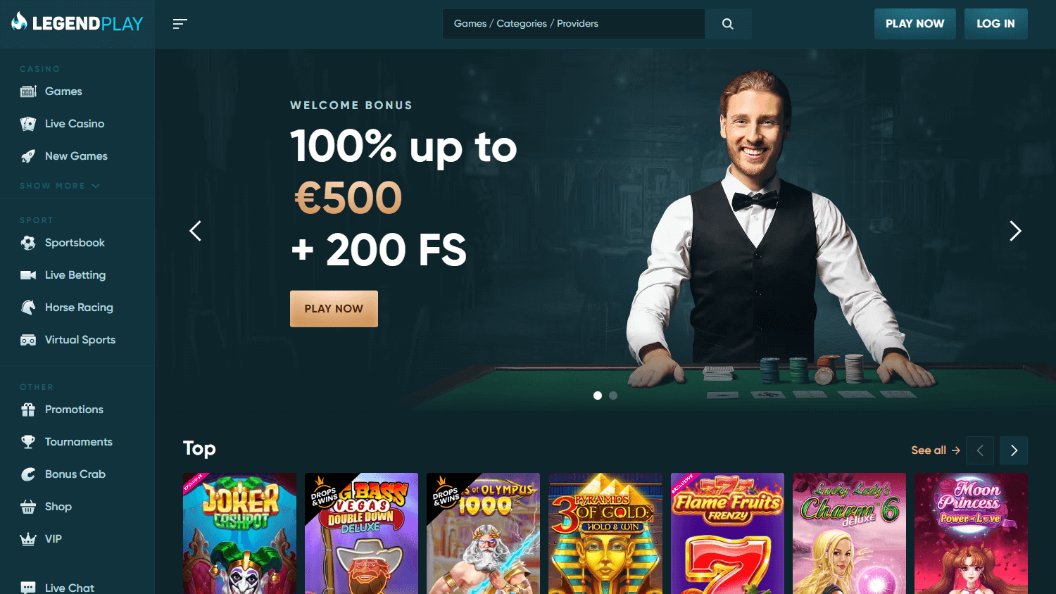 legendplay_casino_homepage_desktop