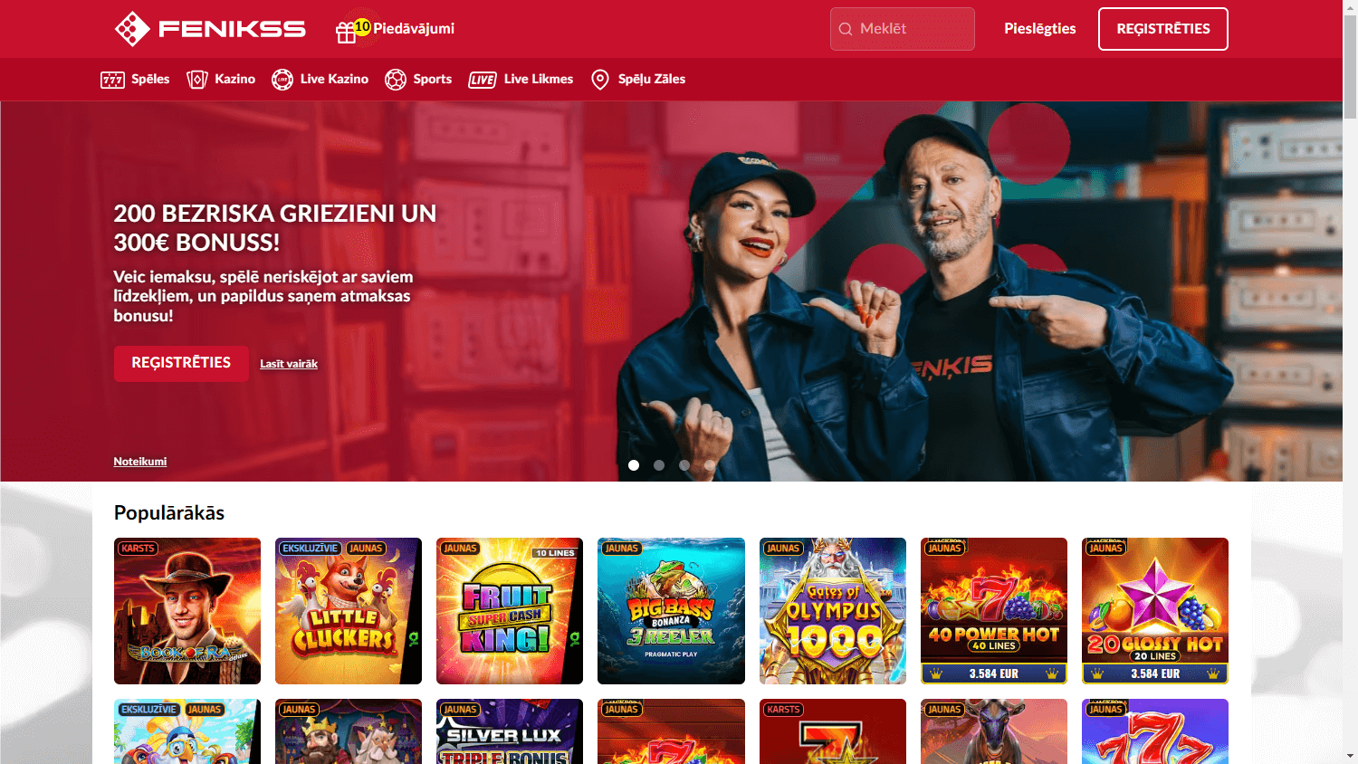 Fenikss_Casino_homepage_desktop