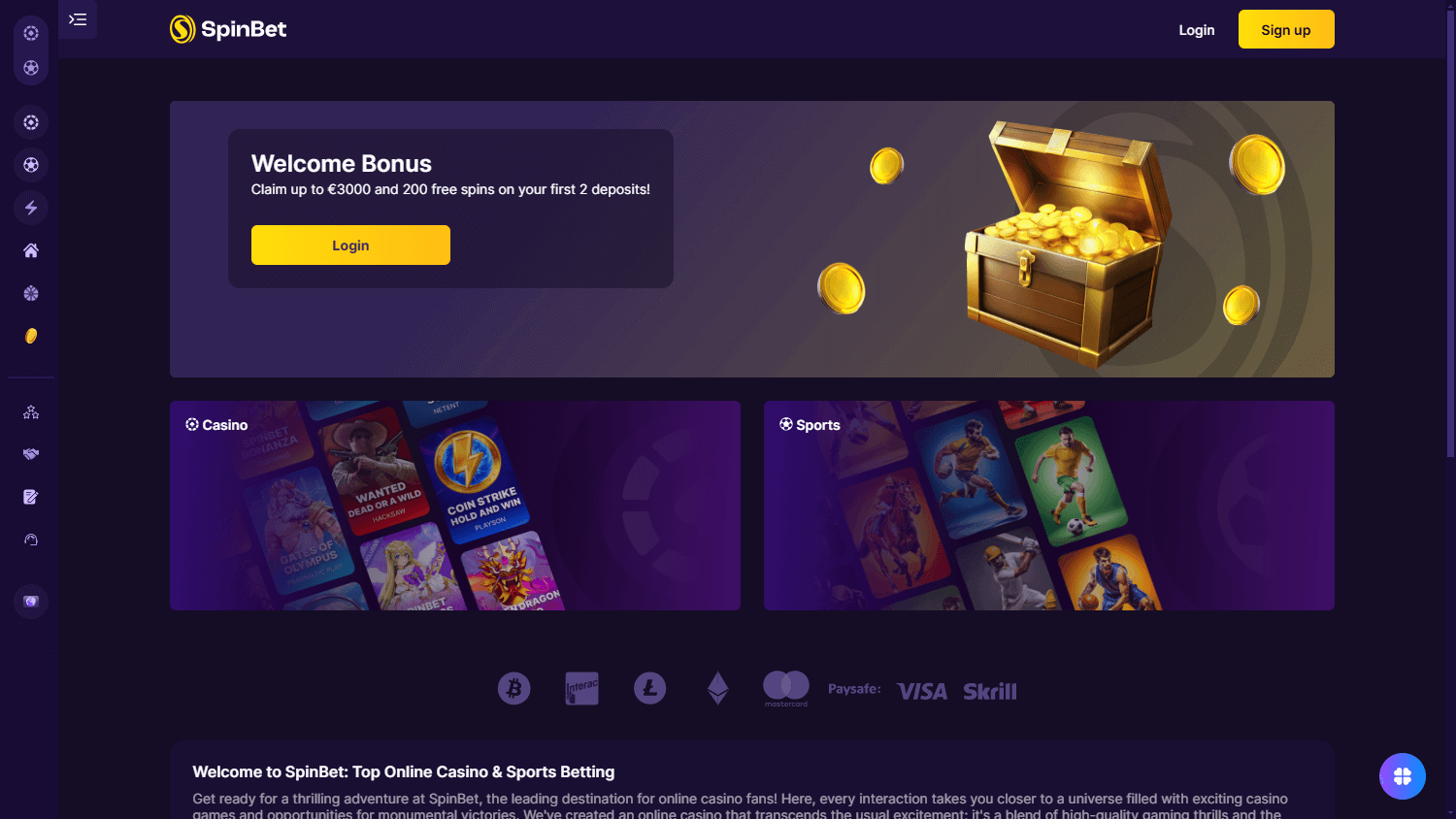 spinbet_casino_homepage_desktop