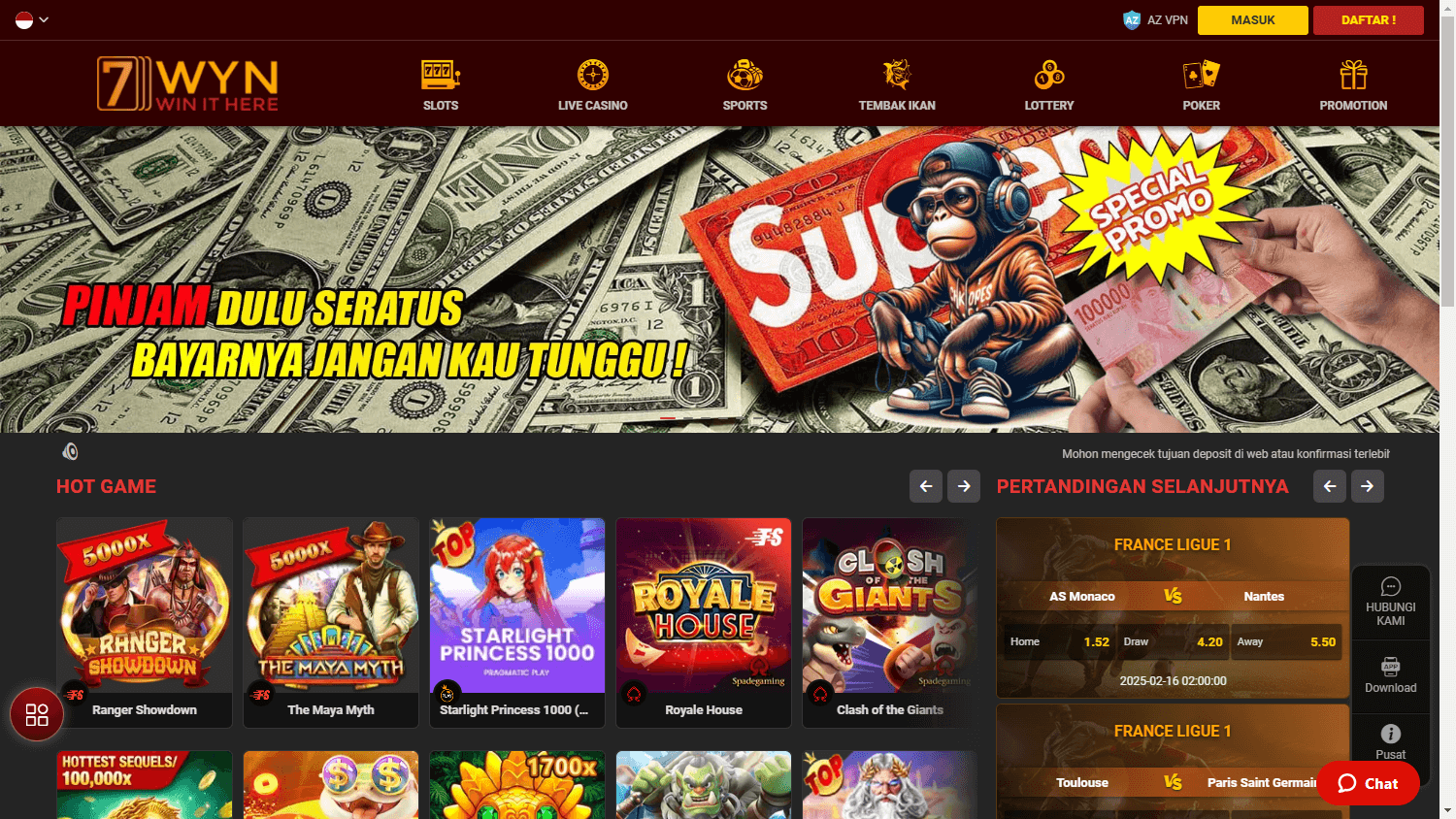 7WYN_Casino_homepage_desktop