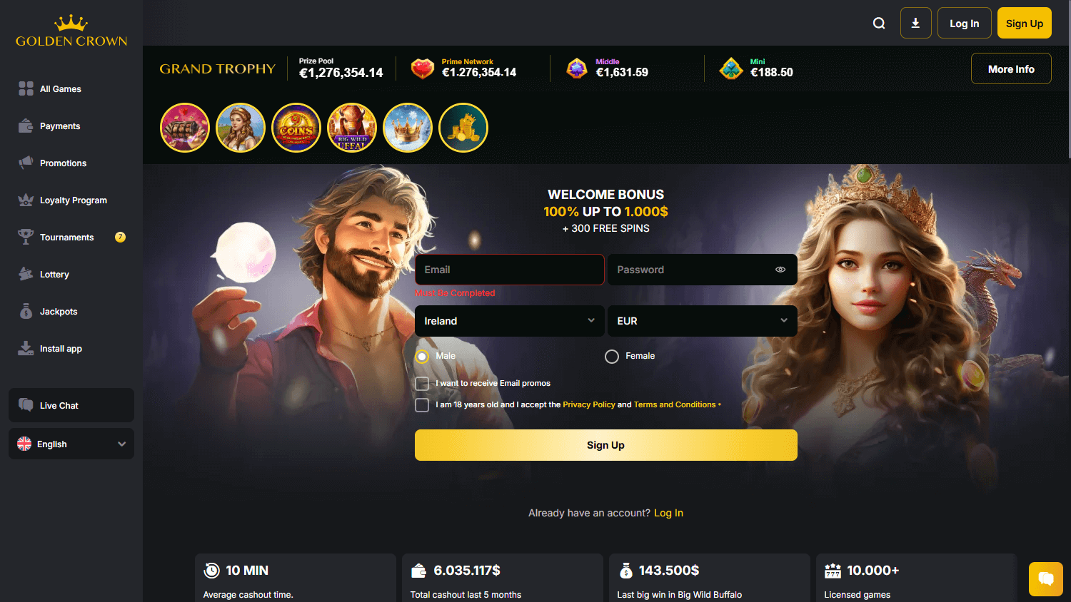 Golden_Crown_Casino_homepage_desktop