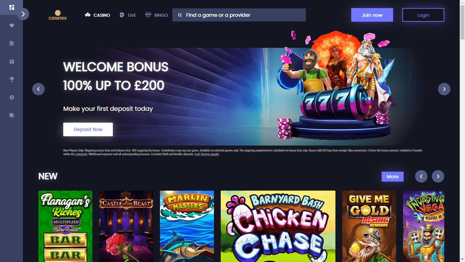 casinex_casino_homepage_desktop