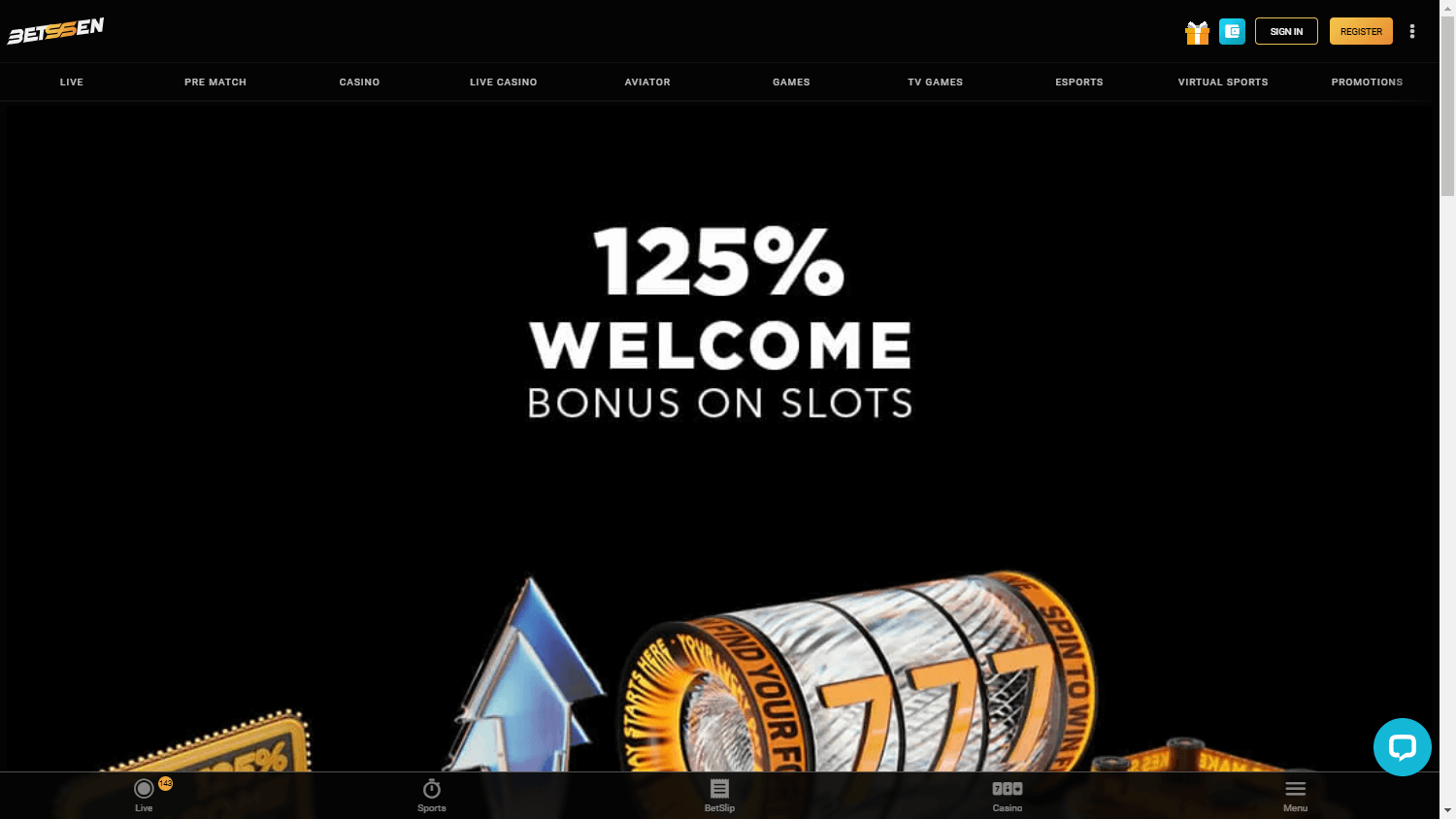 BETSSEN_Casino_homepage_desktop