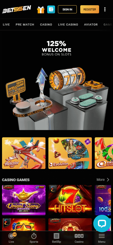 BETSSEN_Casino_homepage_mobile