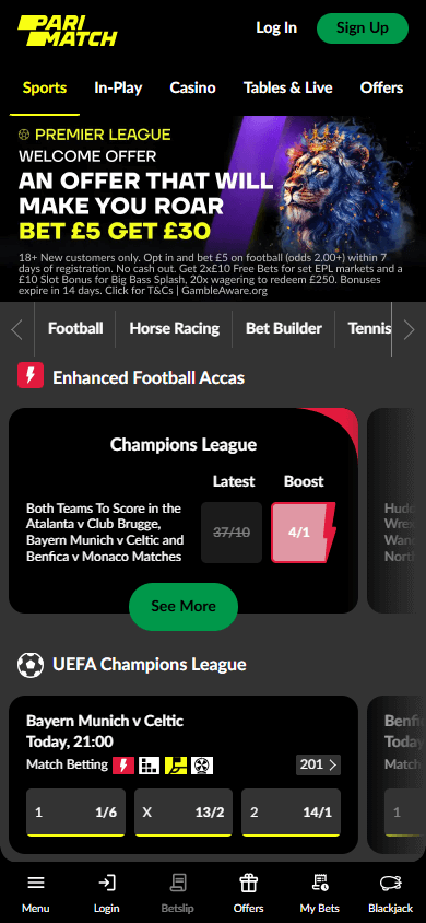 Parimatch_Casino_UK_homepage_mobile