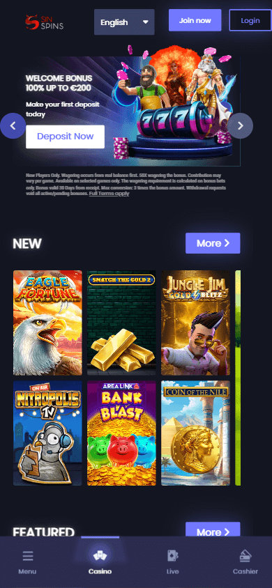 Sin_Spins_Casino_homepage_mobile