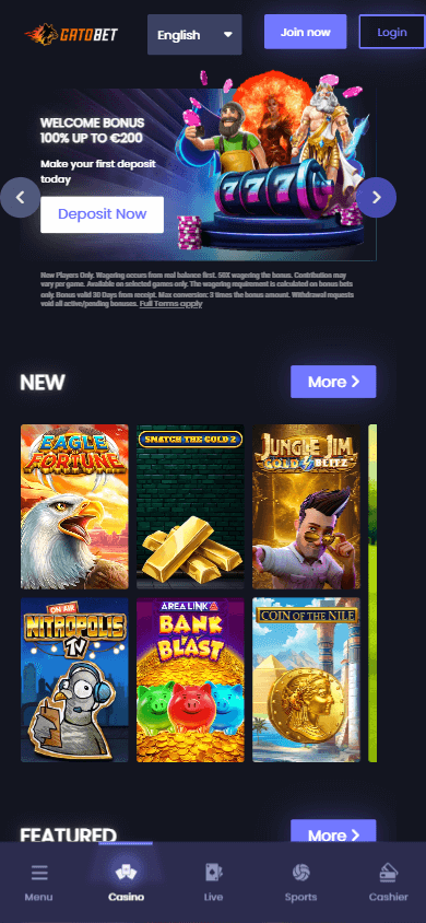 Gatobet_Casino_homepage_mobile