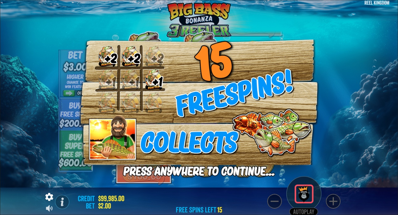 Big Bass Bonanza 3 Reeler - Extra spins awarded
