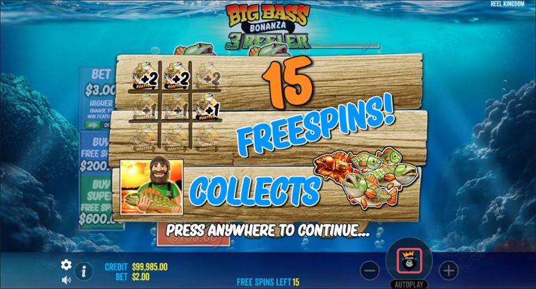 Big Bass Bonanza 3 Reeler - Extra spins awarded