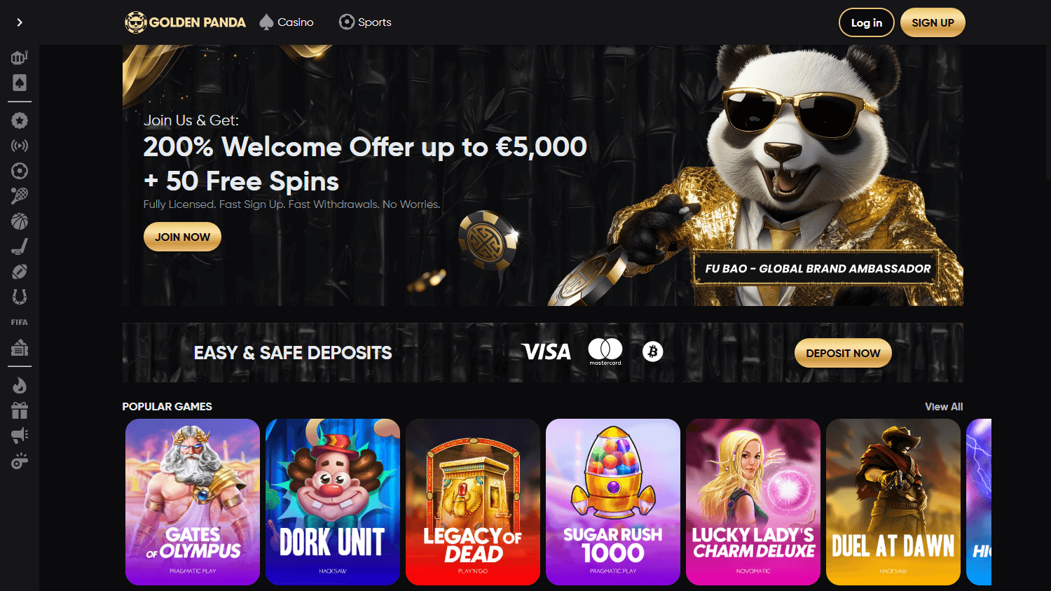 Golden_Panda_Casino_homepage_desktop