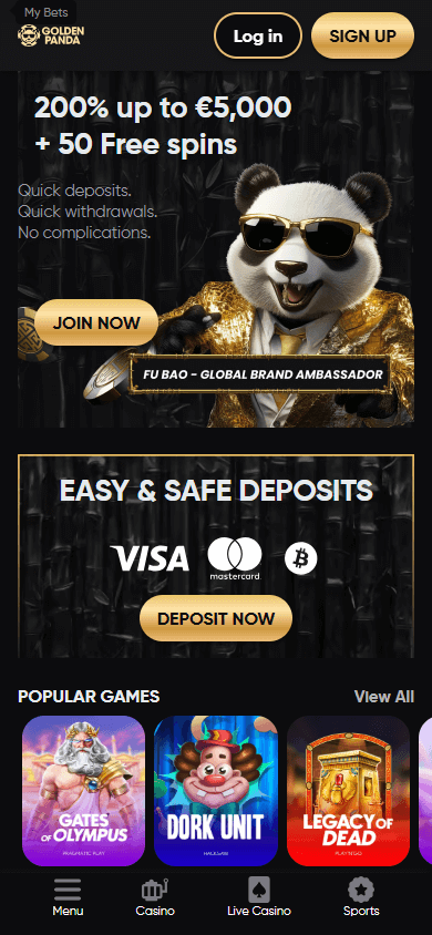 Golden_Panda_Casino_homepage_mobile