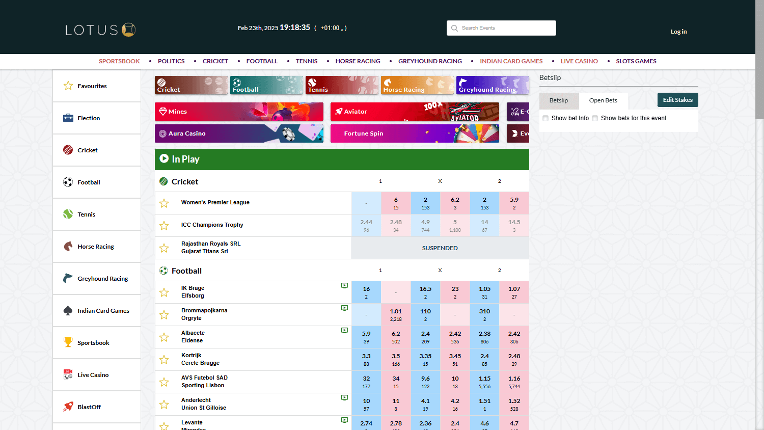 Lotusbook_Casino_homepage_desktop