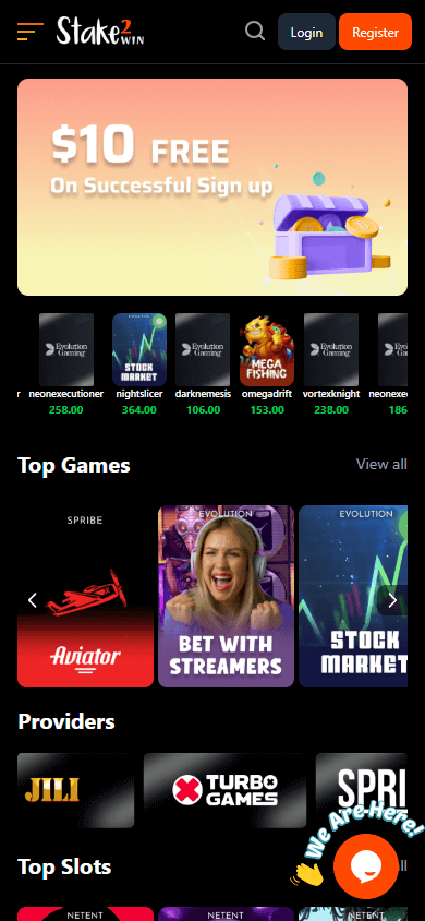 Stake2Win_Casino_homepage_mobile