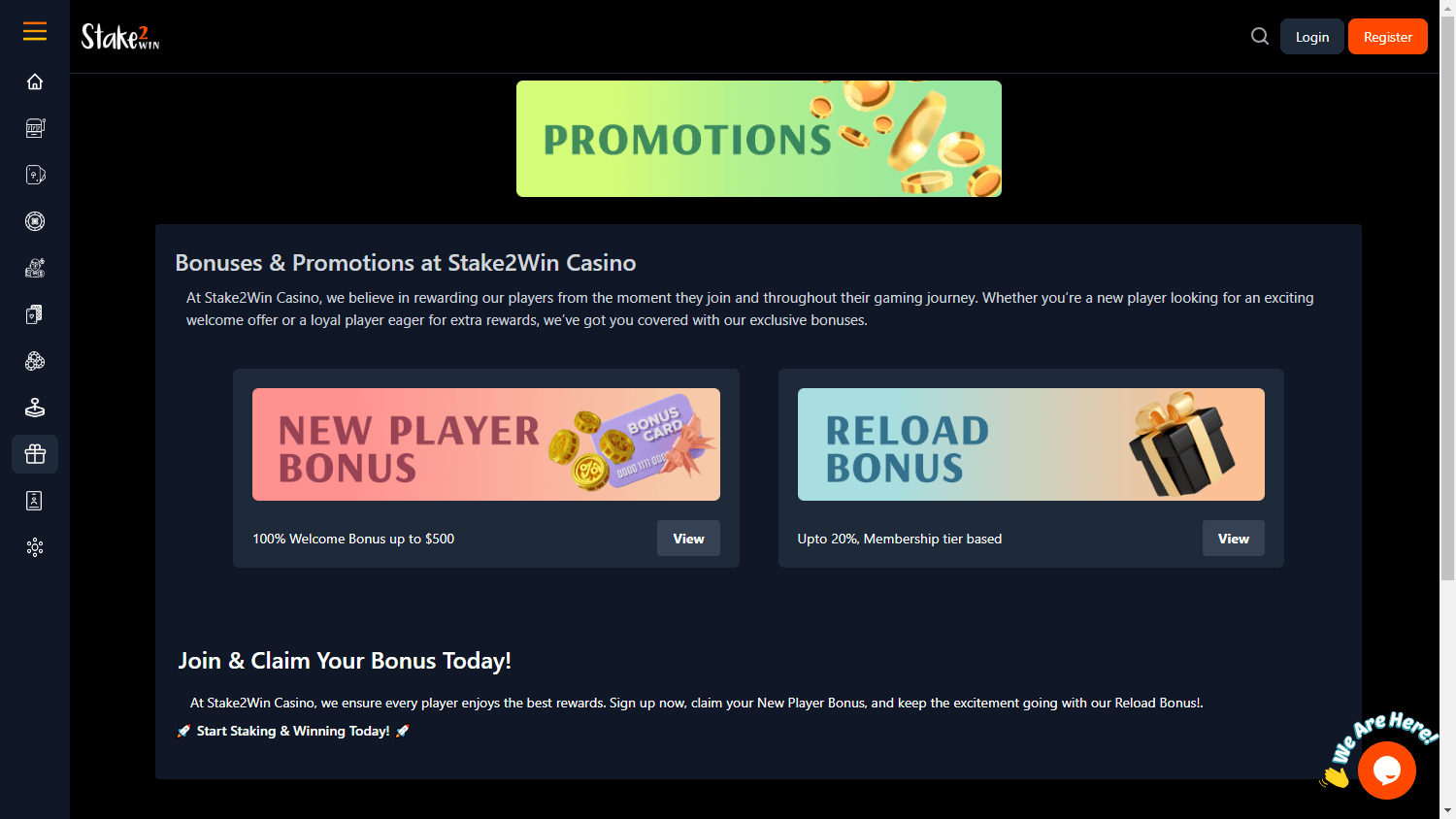 Stake2Win_Casino_promotions_desktop