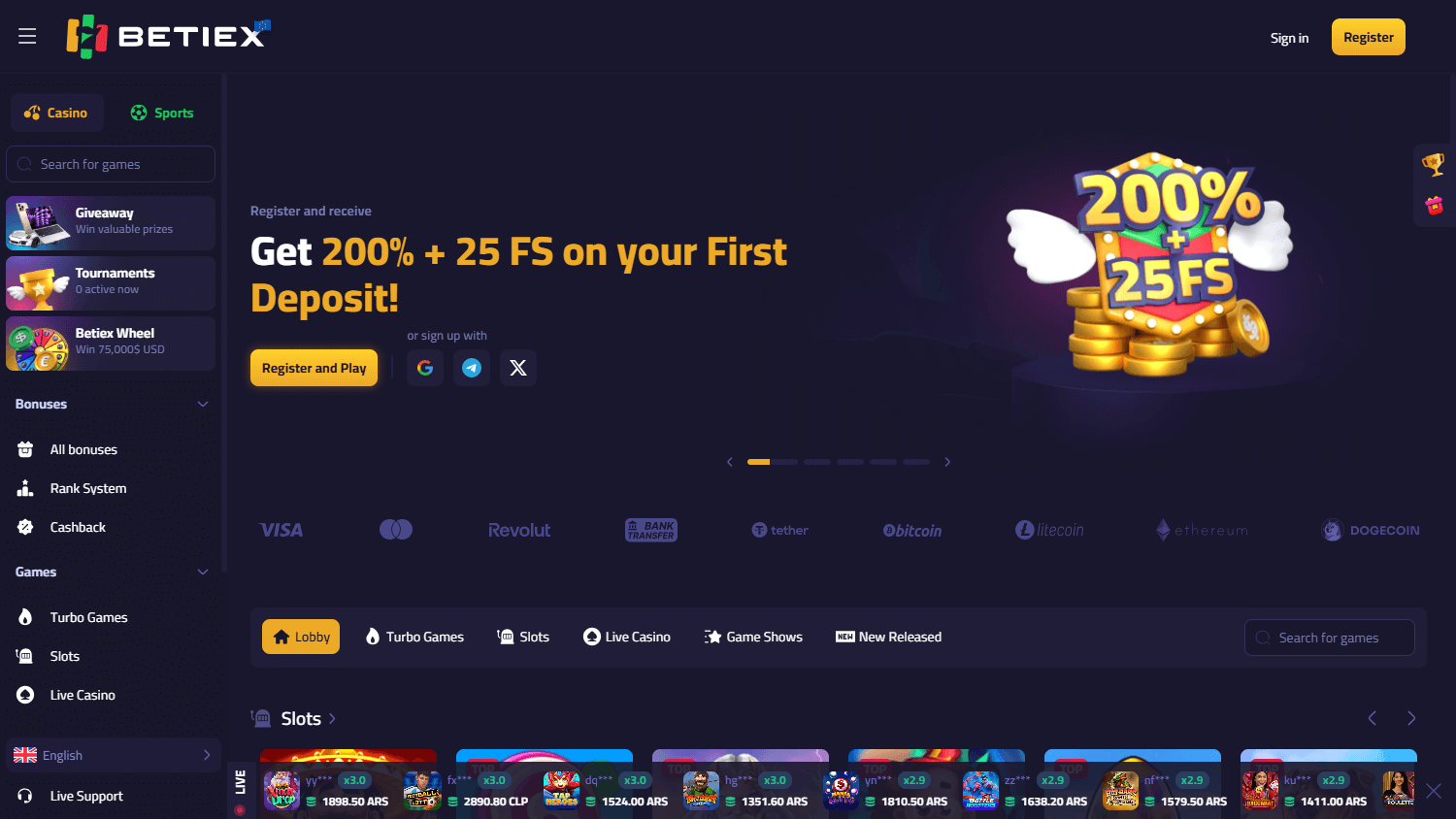 betiex_casino_homepage_desktop