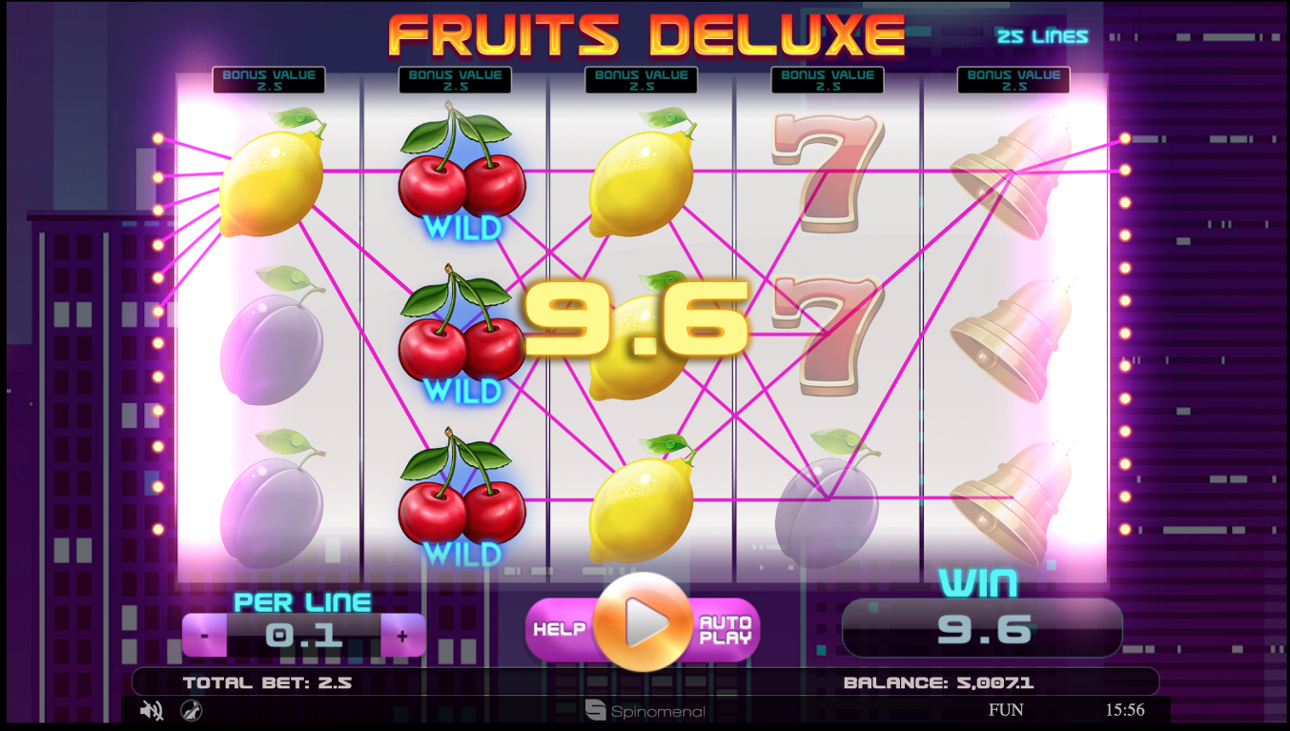 Fruits Deluxe slot base game win