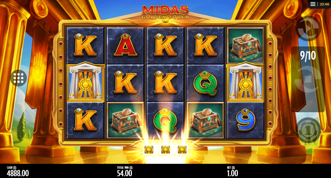Midas Golden Touch extra 10 free spins