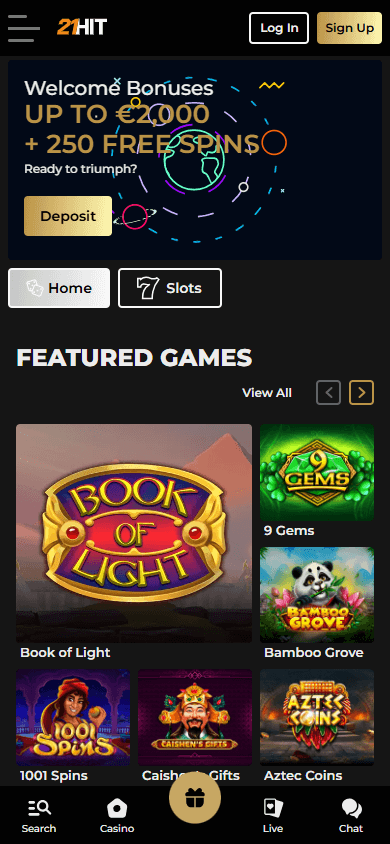 21hit_casino_homepage_mobile